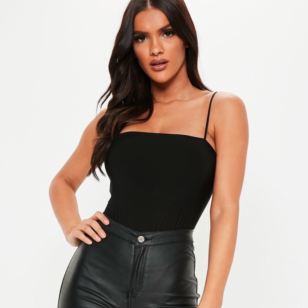 Miss Lola High Leg Black Bodysuit